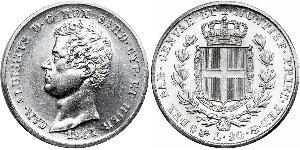 20 Lira Regno di Sardegna (1324 - 1861) Platino Carlo Alberto di Savoia (1798 - 1849)