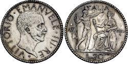 20 Lira Kingdom of Italy (1861-1946) Silber Viktor Emanuel III. (Italien) (1869 - 1947)