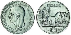 20 Lira Kingdom of Italy (1861-1946) Silber Viktor Emanuel III. (Italien) (1869 - 1947)
