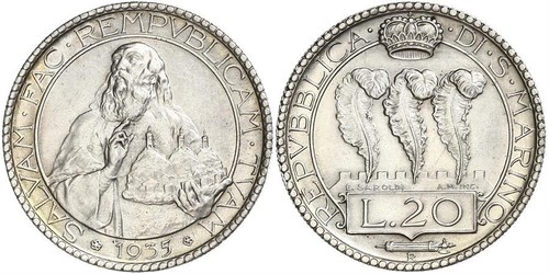 20 Lira San Marino (301 - ) Silber 