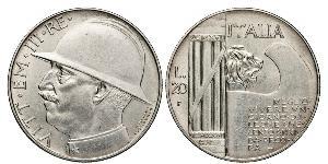 20 Lira Kingdom of Italy (1861-1946)  Vittorio Emanuele III (1869 - 1947)