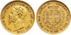 20 Lira 意大利王國 (1861-1946) 金 维托里奥·埃马努埃莱二世