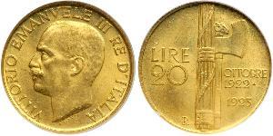 20 Lira 意大利王國 (1861-1946) 金 Vittorio Emanuele III (1869 - 1947)