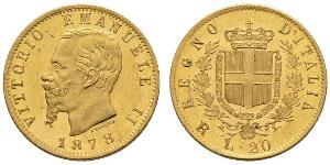 20 Lira 意大利王國 (1861-1946) 金 维托里奥·埃马努埃莱二世