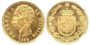 20 Lira 意大利王國 (1861-1946) 金 Umberto I (1844-1900)