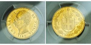 20 Lira 意大利王國 (1861-1946) 金 Umberto I (1844-1900)