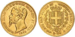 20 Lira 意大利王國 (1861-1946) 金 维托里奥·埃马努埃莱二世
