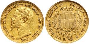 20 Lira 意大利王國 (1861-1946) 金 维托里奥·埃马努埃莱二世