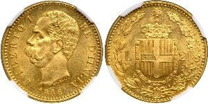 20 Lira 意大利王國 (1861-1946) 金 Umberto I (1844-1900)
