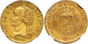 20 Lira 薩丁尼亞王國 (1324 - 1861) 金 維托里奧·埃馬努埃萊一世
