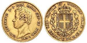 20 Lira 薩丁尼亞王國 (1324 - 1861) / 意大利 金 卡洛·阿尔贝托 (1798 - 1849)