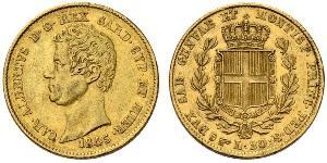 20 Lira 薩丁尼亞王國 (1324 - 1861) / 意大利 金 卡洛·阿尔贝托 (1798 - 1849)