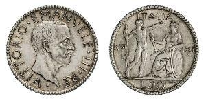20 Lira 意大利王國 (1861-1946) 銀 维托里奥·埃马努埃莱三世 (1869 - 1947)