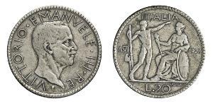 20 Lira 意大利王國 (1861-1946) 銀 维托里奥·埃马努埃莱三世 (1869 - 1947)