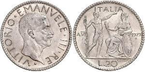 20 Lira 意大利王國 (1861-1946) 銀 维托里奥·埃马努埃莱三世 (1869 - 1947)