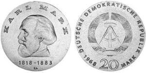 20 Mark Repubblica Democratica Tedesca (1949-1990) Argento 