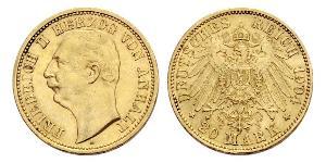 20 Mark Anhalt-Dessau (1603 -1863) Gold Friedrich II. (Anhalt)(1856 – 1918)