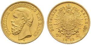20 Mark Grand Duchy of Baden (1806-1918) Gold Friedrich I. (Baden, Großherzog) (1826 - 1907)