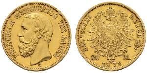 20 Mark Grand Duchy of Baden (1806-1918) Gold Friedrich I. (Baden, Großherzog) (1826 - 1907)