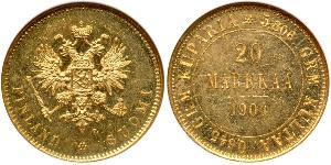 20 Mark Grand Duchy of Finland (1809 - 1917) / Russian Empire (1720-1917) Gold Alexander III (1845 -1894)