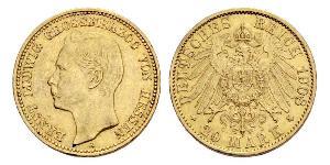 20 Mark Grand Duchy of Hesse (1806 - 1918) Gold Ernest Louis, Grand Duke of Hesse (1868 - 1937)
