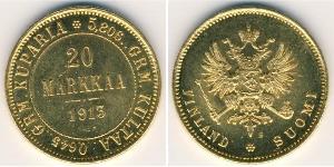 20 Mark Großfürstentum Finnland (1809 - 1917) / Russisches Reich (1720-1917) Gold Alejandro III (1845 -1894)