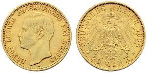 20 Mark Großherzogtum Hessen (1806 - 1918) Gold Ernst Ludwig (Hessen-Darmstadt, Großherzog) (1868 - 1937)