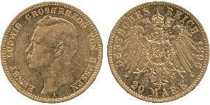20 Mark Großherzogtum Hessen (1806 - 1918) Gold Ernst Ludwig (Hessen-Darmstadt, Großherzog) (1868 - 1937)