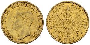 20 Mark Großherzogtum Hessen (1806 - 1918) Gold Ernst Ludwig (Hessen-Darmstadt, Großherzog) (1868 - 1937)