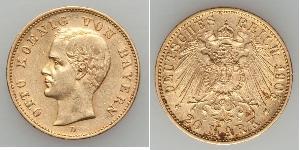 20 Mark Kingdom of Bavaria (1806 - 1918) Gold Otto of Bavaria (1848 – 1916)
