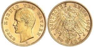 20 Mark Kingdom of Bavaria (1806 - 1918) Gold Otto of Bavaria (1848 – 1916)