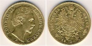 20 Mark Kingdom of Bavaria (1806 - 1918) Gold Ludwig I of Bavaria (1786 – 1868)
