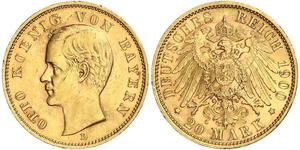 20 Mark Kingdom of Bavaria (1806 - 1918) Gold Otto of Bavaria (1848 – 1916)
