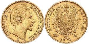 20 Mark Kingdom of Bavaria (1806 - 1918) Gold Ludwig I of Bavaria (1786 – 1868)