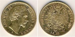 20 Mark Kingdom of Bavaria (1806 - 1918) Gold Ludwig I of Bavaria (1786 – 1868)