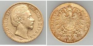 20 Mark Kingdom of Bavaria (1806 - 1918) Gold Ludwig I of Bavaria (1786 – 1868)