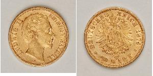 20 Mark Kingdom of Bavaria (1806 - 1918) Gold Ludwig II of Bavaria (1845 – 1886)