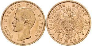 20 Mark Kingdom of Bavaria (1806 - 1918) Gold Otto of Bavaria (1848 – 1916)
