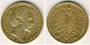 20 Mark Kingdom of Bavaria (1806 - 1918) Gold Ludwig I of Bavaria (1786 – 1868)