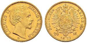 20 Mark Kingdom of Bavaria (1806 - 1918) Gold Ludwig I of Bavaria (1786 – 1868)