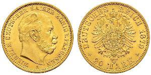 20 Mark Kingdom of Prussia (1701-1918) Gold Wilhelm I, German Emperor (1797-1888)