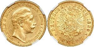 20 Mark Kingdom of Prussia (1701-1918) Gold Wilhelm II, German Emperor (1859-1941)