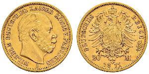 20 Mark Kingdom of Prussia (1701-1918) Gold Wilhelm I, German Emperor (1797-1888)