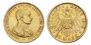 20 Mark Kingdom of Prussia (1701-1918) Gold Wilhelm II, German Emperor (1859-1941)