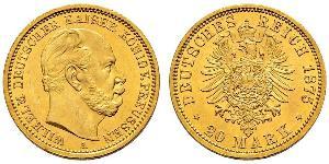 20 Mark Kingdom of Prussia (1701-1918) Gold Wilhelm I, German Emperor (1797-1888)