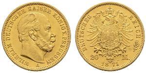 20 Mark Kingdom of Prussia (1701-1918) Gold Wilhelm I, German Emperor (1797-1888)