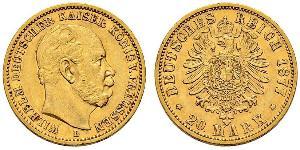 20 Mark Kingdom of Prussia (1701-1918) Gold Wilhelm I, German Emperor (1797-1888)