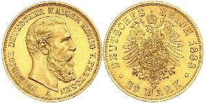 20 Mark Kingdom of Prussia (1701-1918) Gold Frederick III, German Emperor (1831-1888)