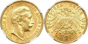 20 Mark Kingdom of Prussia (1701-1918) Gold Wilhelm II, German Emperor (1859-1941)