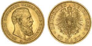 20 Mark Kingdom of Prussia (1701-1918) Gold Frederick III, German Emperor (1831-1888)